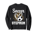 Soccer Stepmom Leopard Heart Matching Sweatshirt - Trendy Graphic Unisex