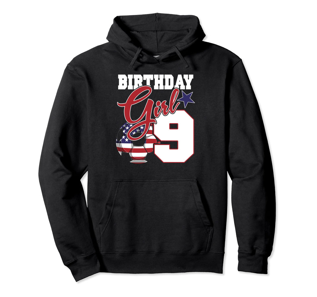 9Th Birthday Party American Flag Soccer Hoodie - Novelty Apparel Men Women
