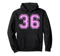 36 Number Thirty Six Sports Varsity Hoodie - Fun Novelty Design Men Women
