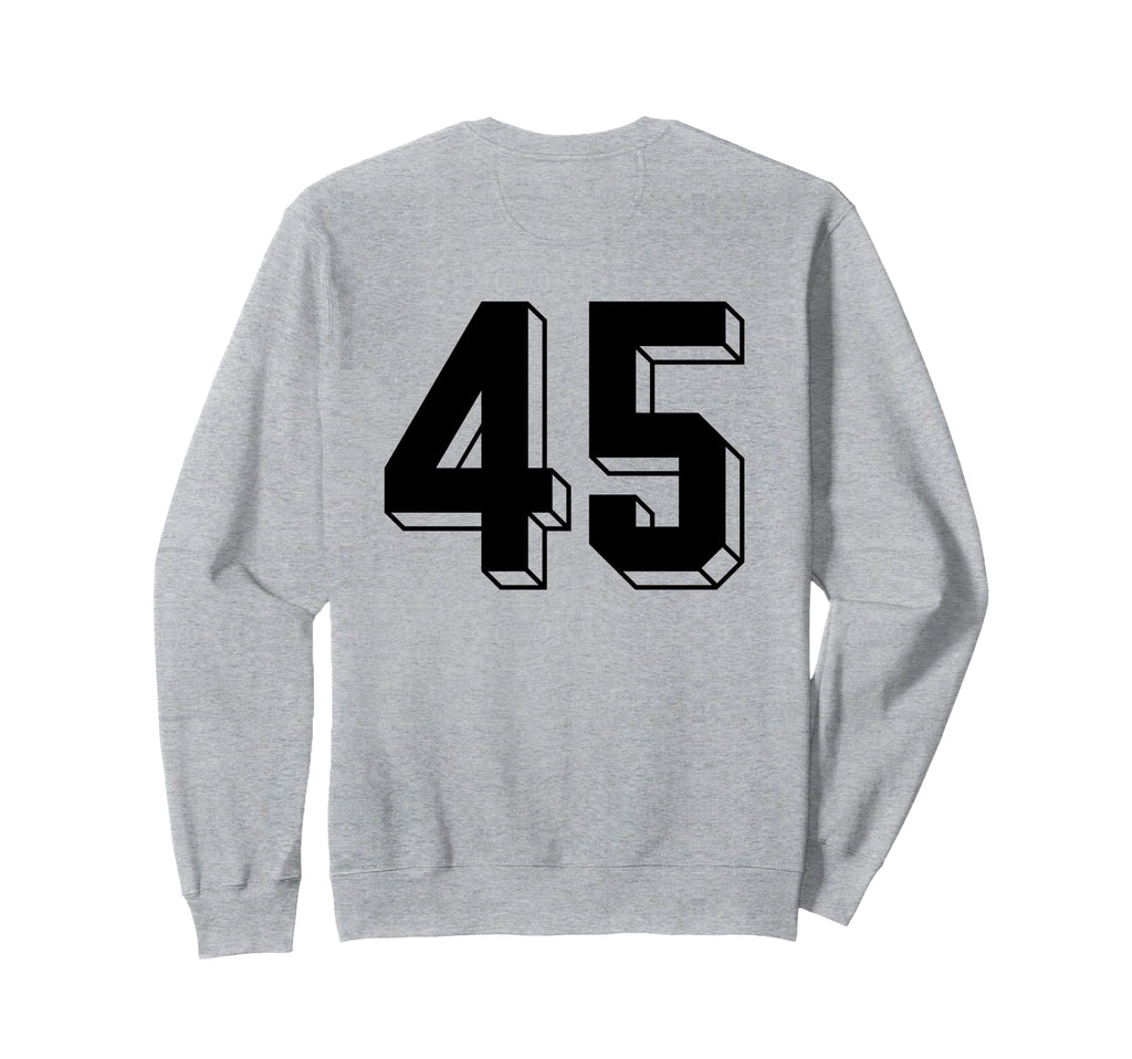 Number 45 Backside 80S 90S Team Sweatshirt - Minimalist Print Men Women