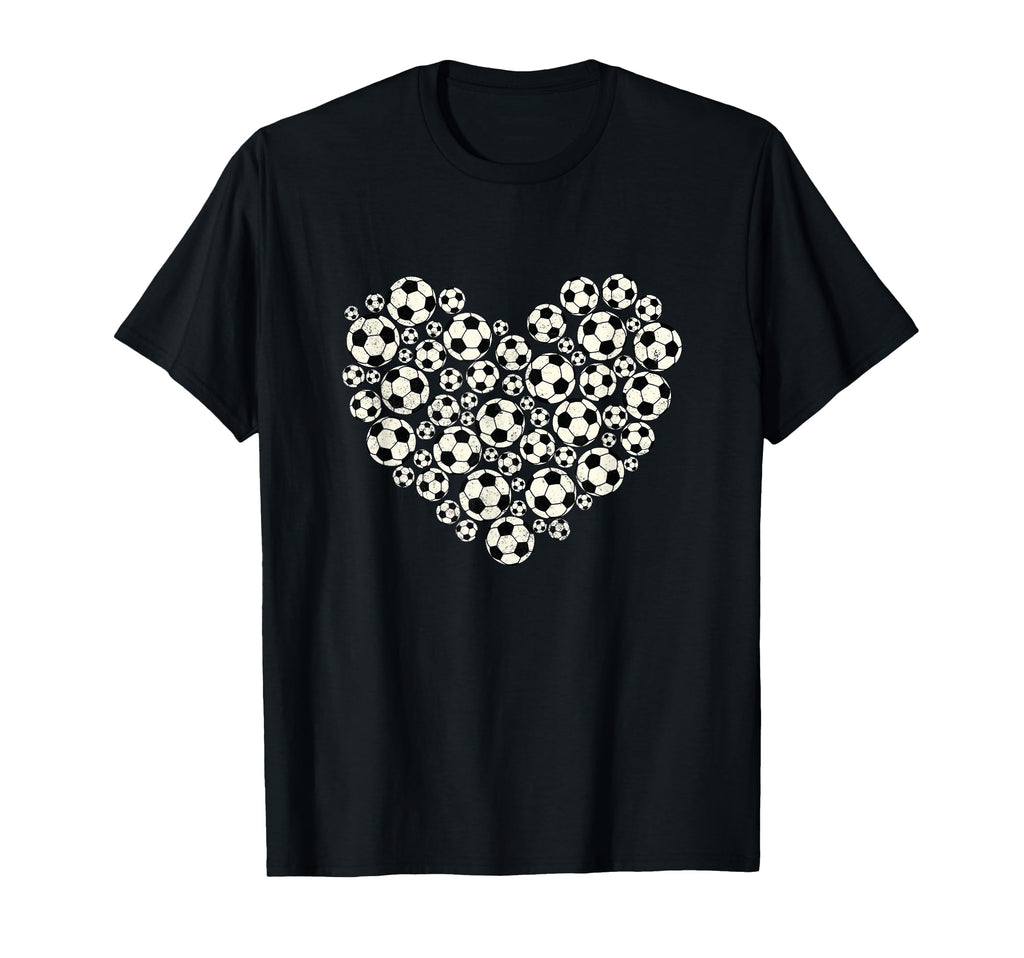 Heart Shape Soccer Lover Football Womens T-Shirt - Unique Graphic Unisex