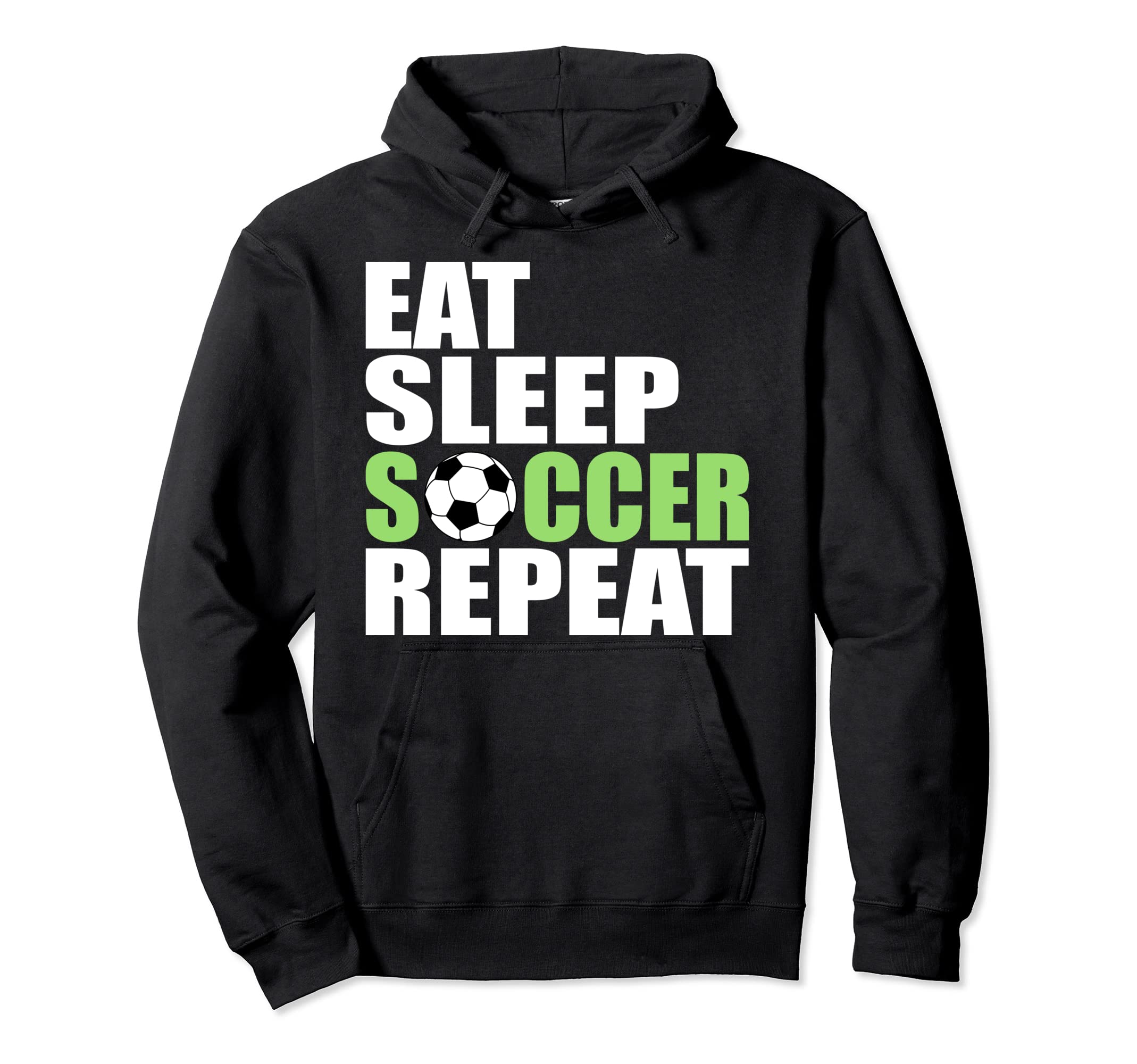 Eat Sleep Soccer Repeat Sport Player Love Hoodie - Graphic Print Unisex