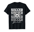 Groovy Soccer Coquette Bow Soccer T-Shirt - Graphic Print for Adults