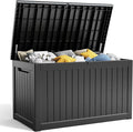 XXL 230 Gallon Large Resin Deck Box, Outdoor Lockable Storage Box for Patio Cushions Storage Furniture, Pool Supplies, Garden Tools, Weatherproof and UV Resistant- Black (230 Gallon)
