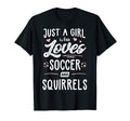 Just Who Loves Soccer And Squirrels Gift T-Shirt - Trendy Graphic Unisex