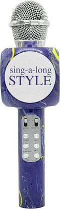 Sing-Along Bling Bluetooth Karaoke Microphone and Bluetooth Stereo Speaker All-in-One (Swirl Purple)