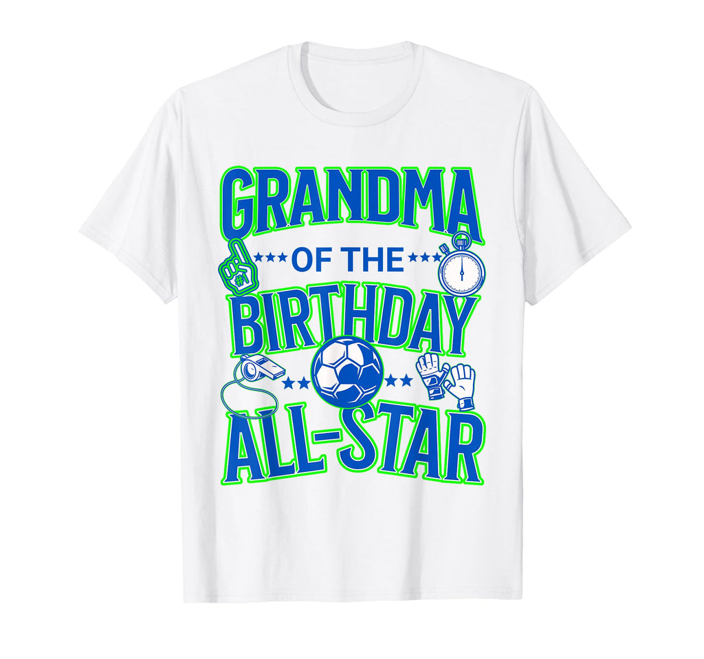 Grandma Birthday Soccer Theme Matching T-Shirt - Trendy Graphic Men Women
