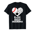Ball Great Grandma Heart Baseball T-Shirt - Novelty Apparel for Adults