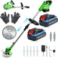 Cordless Weed Wacker,Electric Weed Eater,2 Batteries,Grass Trimmer Cordless,Lightweight and Foldable Design,Weed Erimmer, Green