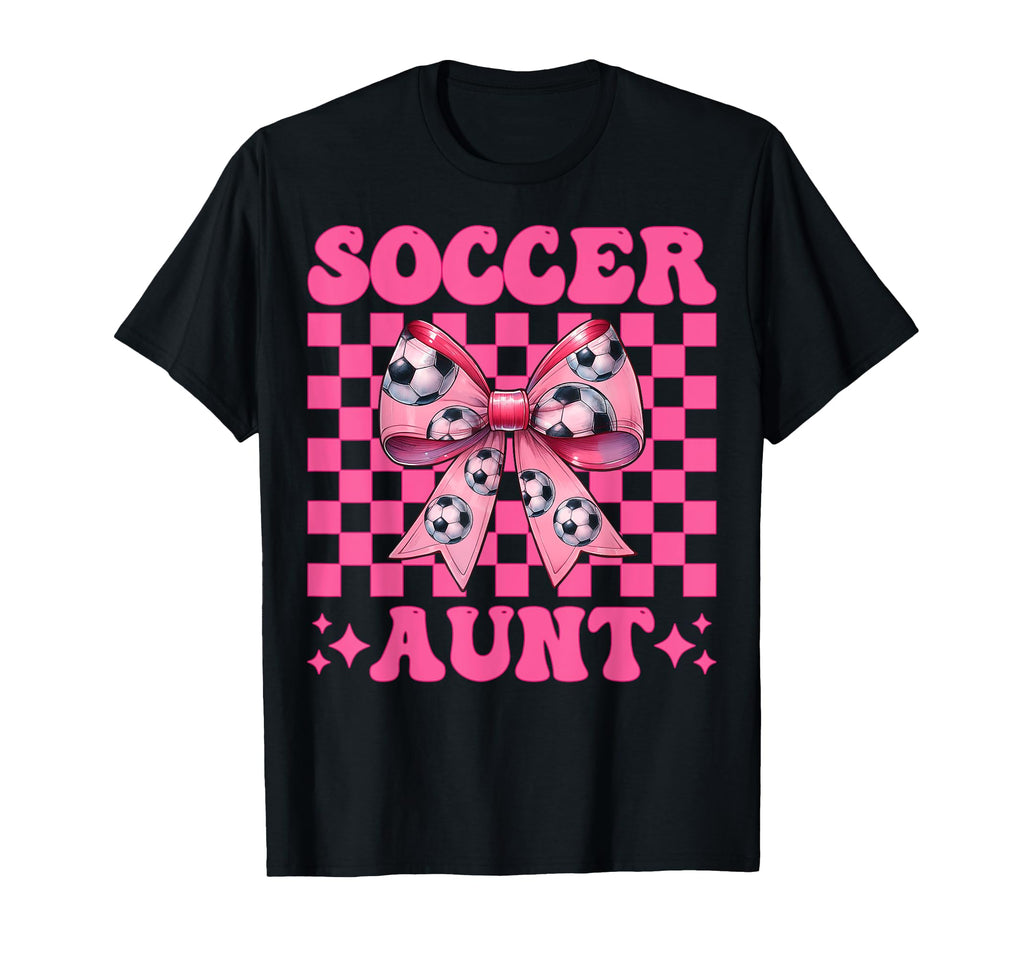 Womens Coquette Bow Ribbon Soccer T-Shirt - Unique Graphic Men Women
