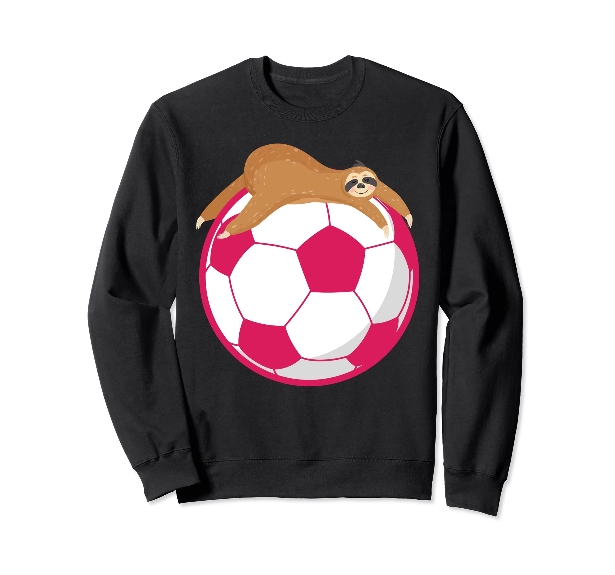 Funny Sloth Resting Soccer Ball Sweatshirt - Minimalist Print for Adults