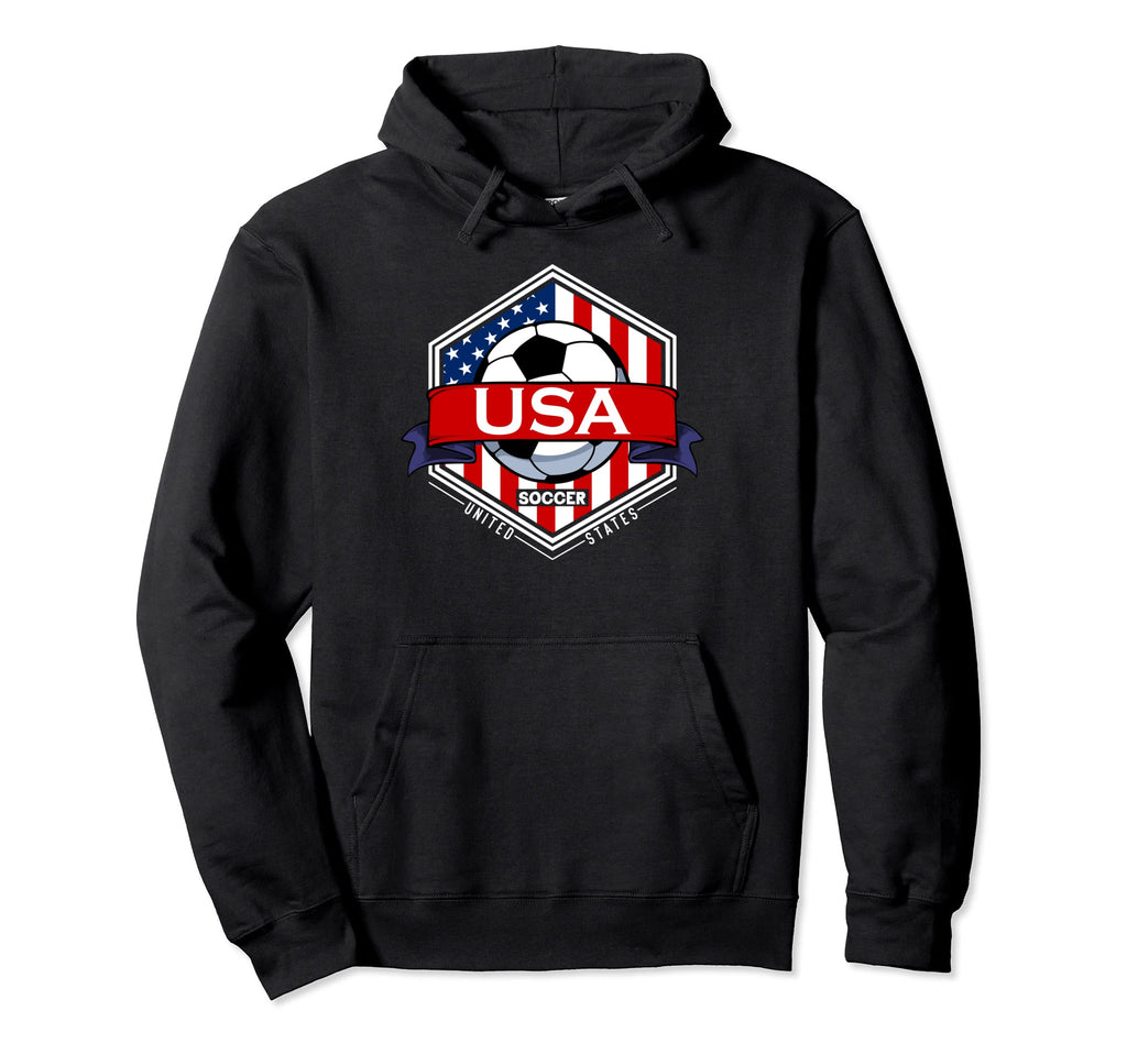 Usa Flag American Patriotic Soccer Fan Hoodie - Aesthetic Graphic Unisex