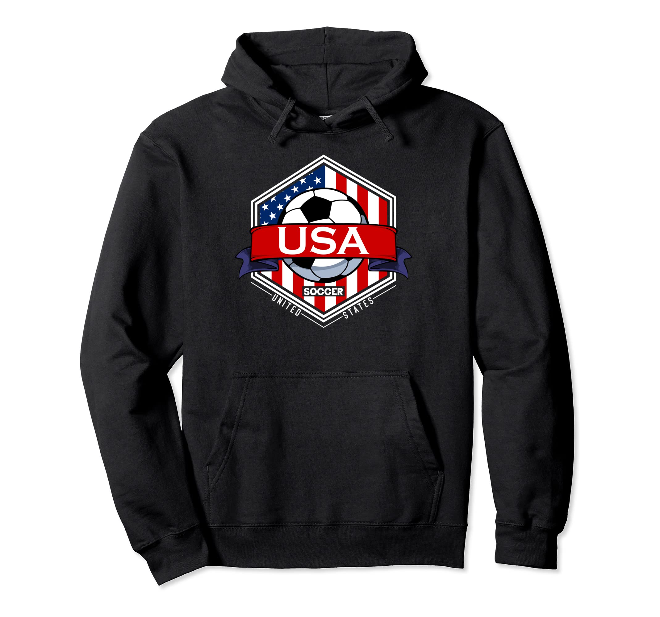 Usa Flag American Patriotic Soccer Fan Hoodie - Aesthetic Graphic Unisex