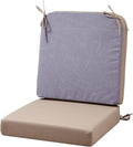 17 x 17 Inch Outdoor Seat Cushions for Patio Furniture with Non Slip and Ties Waterproof & UV Resistant Round Corner Outdoor Chair Cushions Replacement Set of 2, Khaki