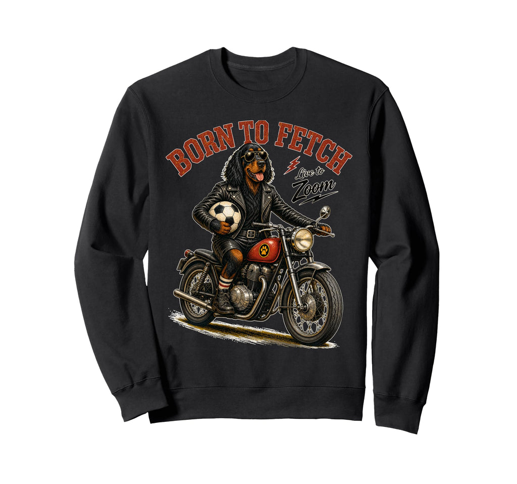 Gordon Setter Motorbike Love Sweatshirt - Casual Everyday Wear Unisex