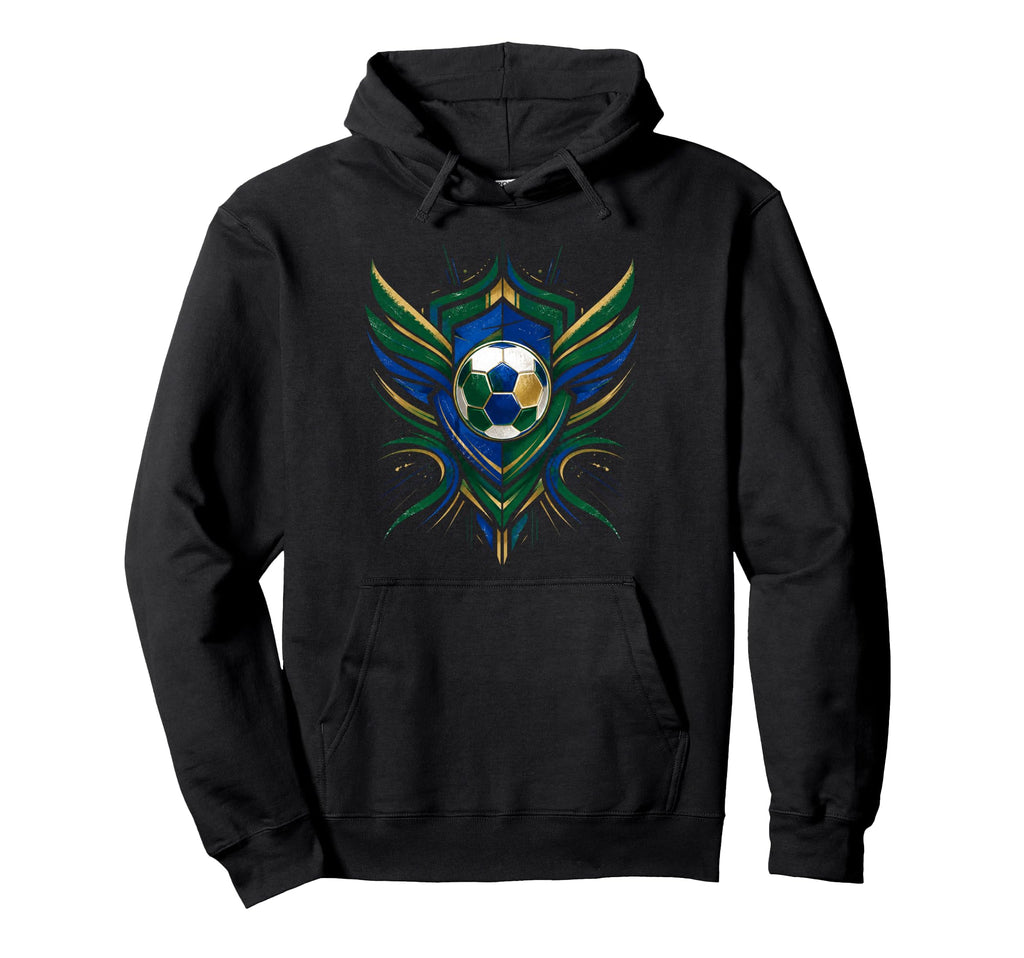 Brazil Football Green Yellow Soccer Fan Art Hoodie - Graphic Print Unisex