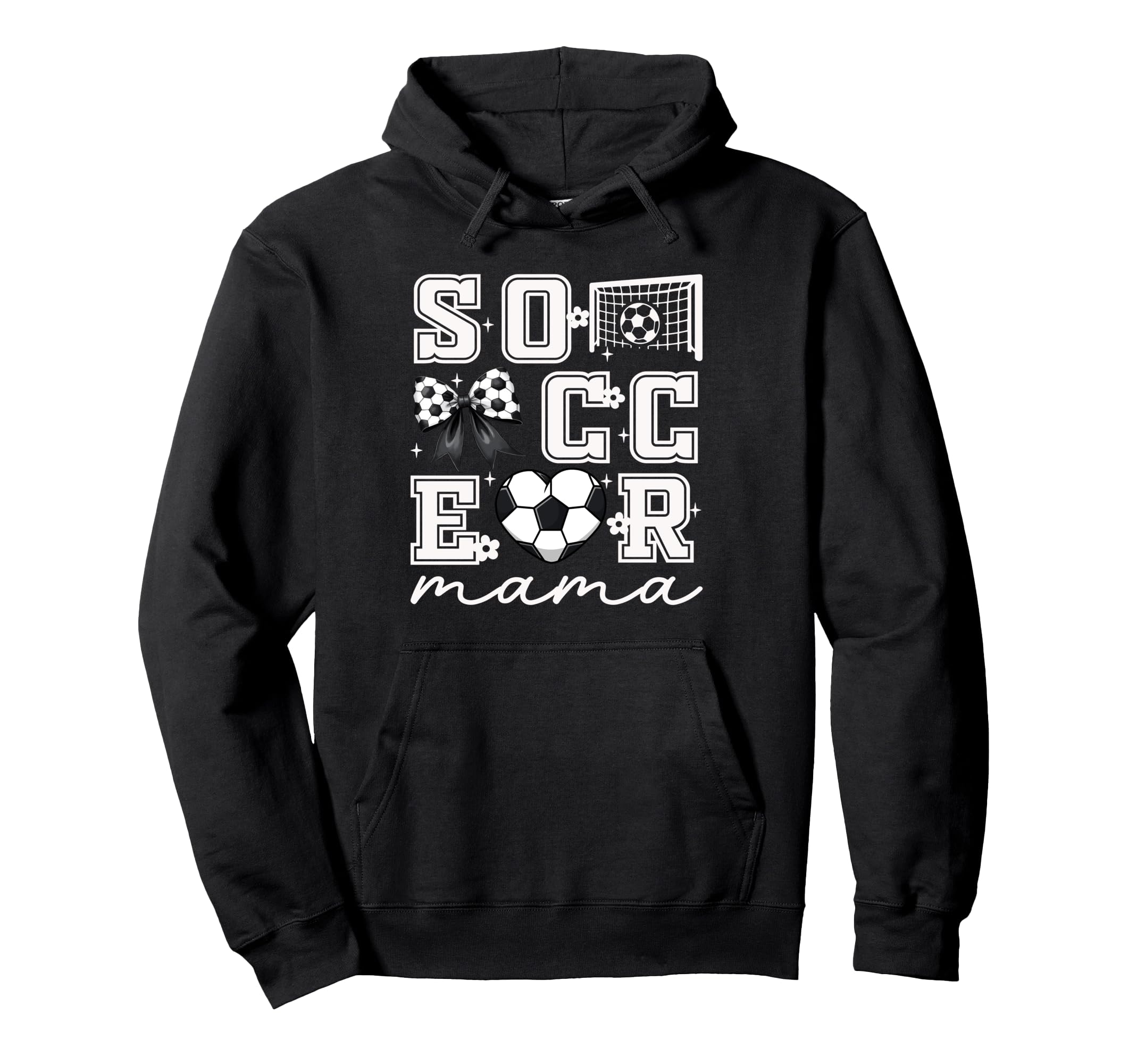 Soccer Mama Coquette Bow Funny Soccer Hoodie - Novelty Apparel Unisex