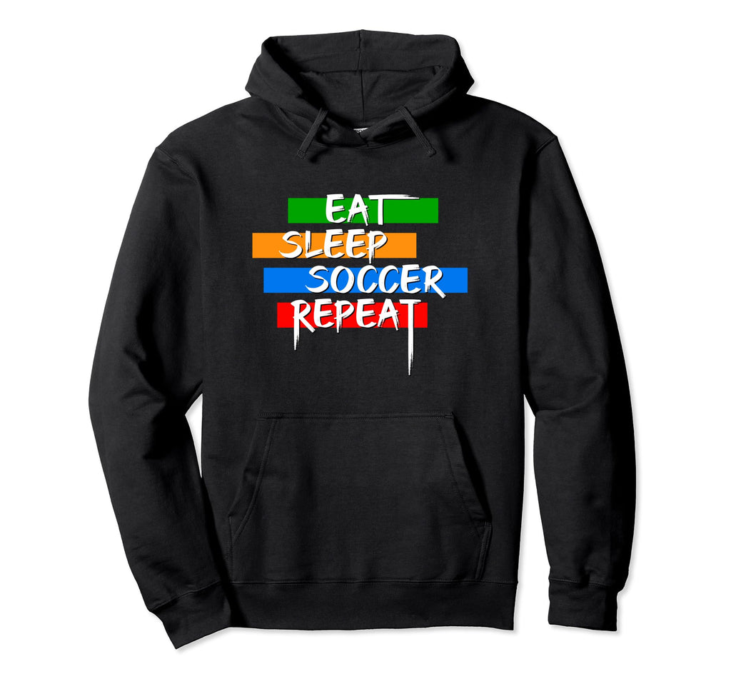 Eat Sleep Soccer Repeat Player Goalie Hoodie - Aesthetic Graphic Unisex