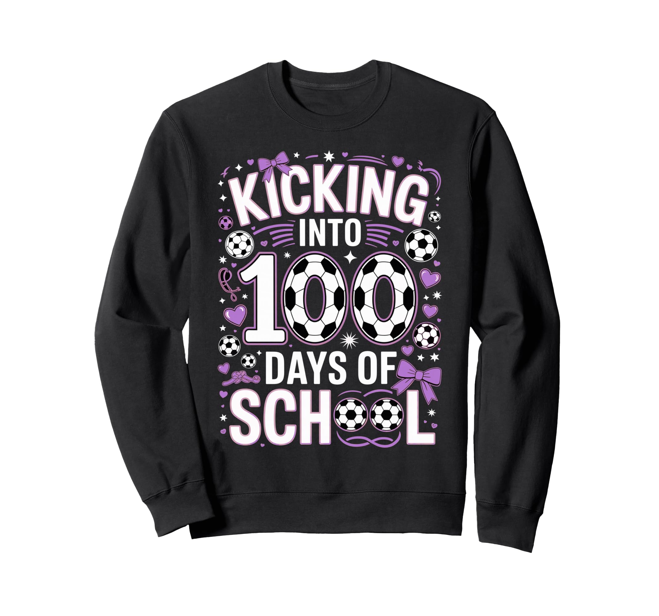 100 Days School Soccer Coquette Sweatshirt - Custom Art Print for Adults