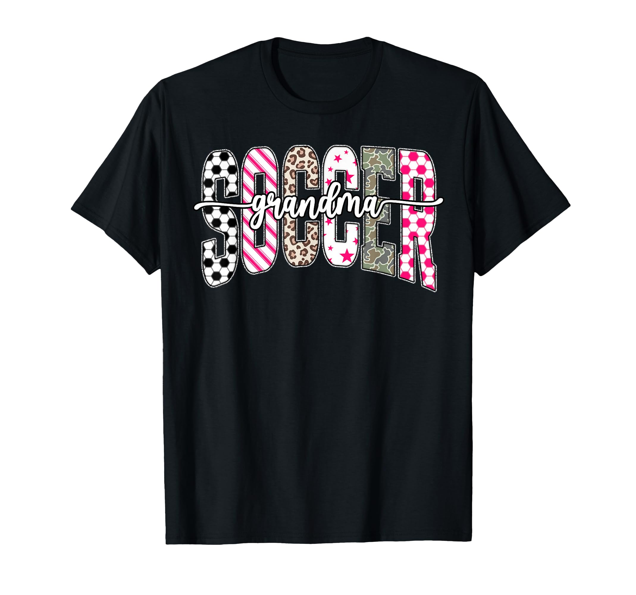Soccer Grandma Game Day Stripes T-Shirt - Casual Everyday Wear for Adults