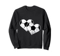 Double Heart Soccer Football Fan Sweatshirt - Trendy Graphic for Adults