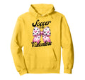Soccer Is My Valentine Coquette Bow Hoodie - Minimalist Print Unisex