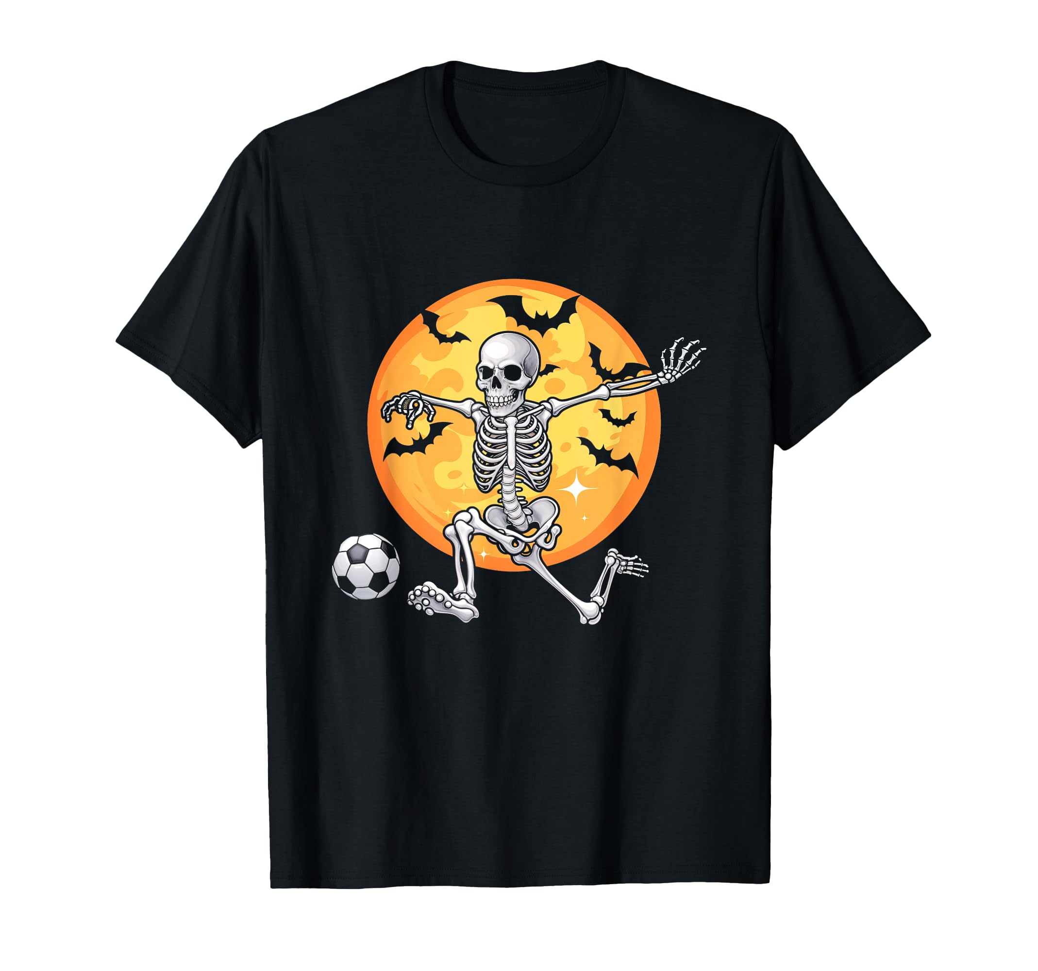 Soccer Skeleton Halloween Soccer T-Shirt - Minimalist Print for Adults