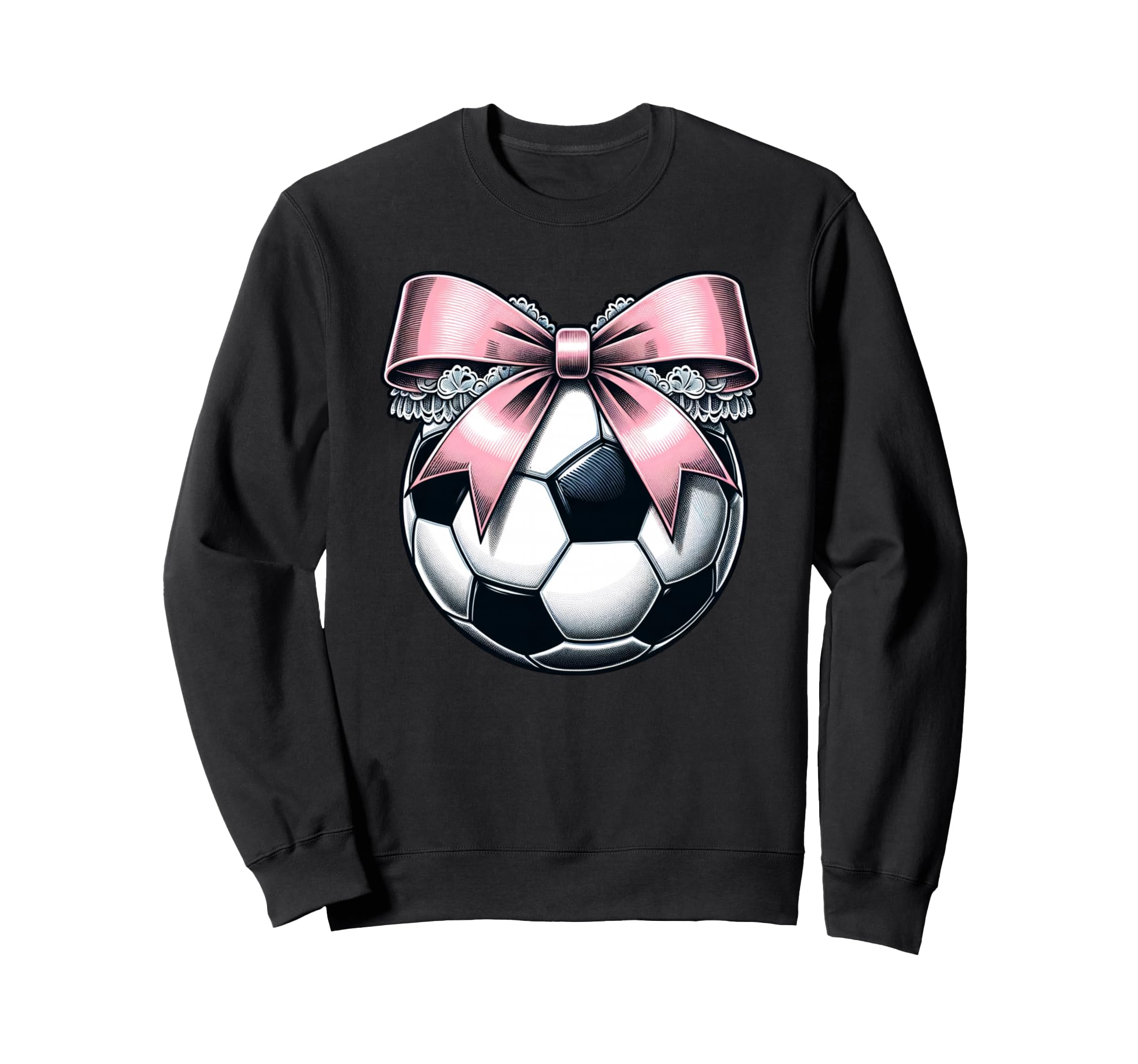 Soccer Coquette Bow Soccer Sweatshirt - Minimalist Print Men Women