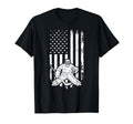 Ice Hockey Goalkeeper Us Flag Ice T-Shirt - Casual Everyday Wear Men Women