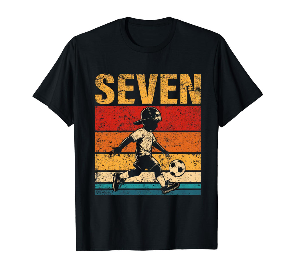 7 Year Old Soccer Birthday 7Th T-Shirt - Custom Art Print for Adults