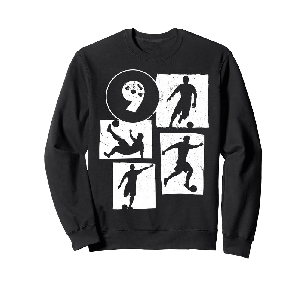 9Th Birthday Soccer Player Sweatshirt - Casual Everyday Wear Unisex