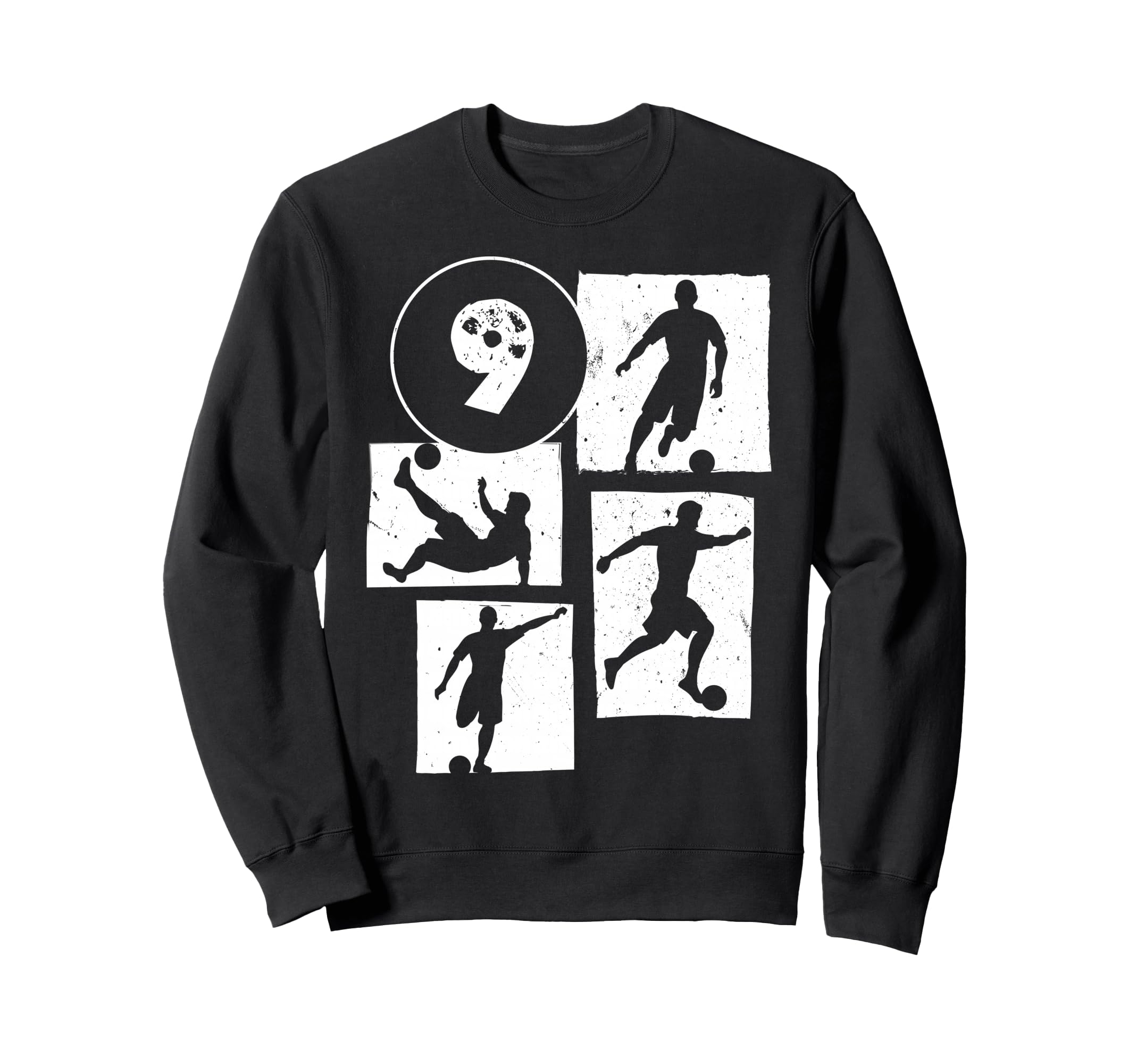9Th Birthday Soccer Player Sweatshirt - Aesthetic Graphic for Adults