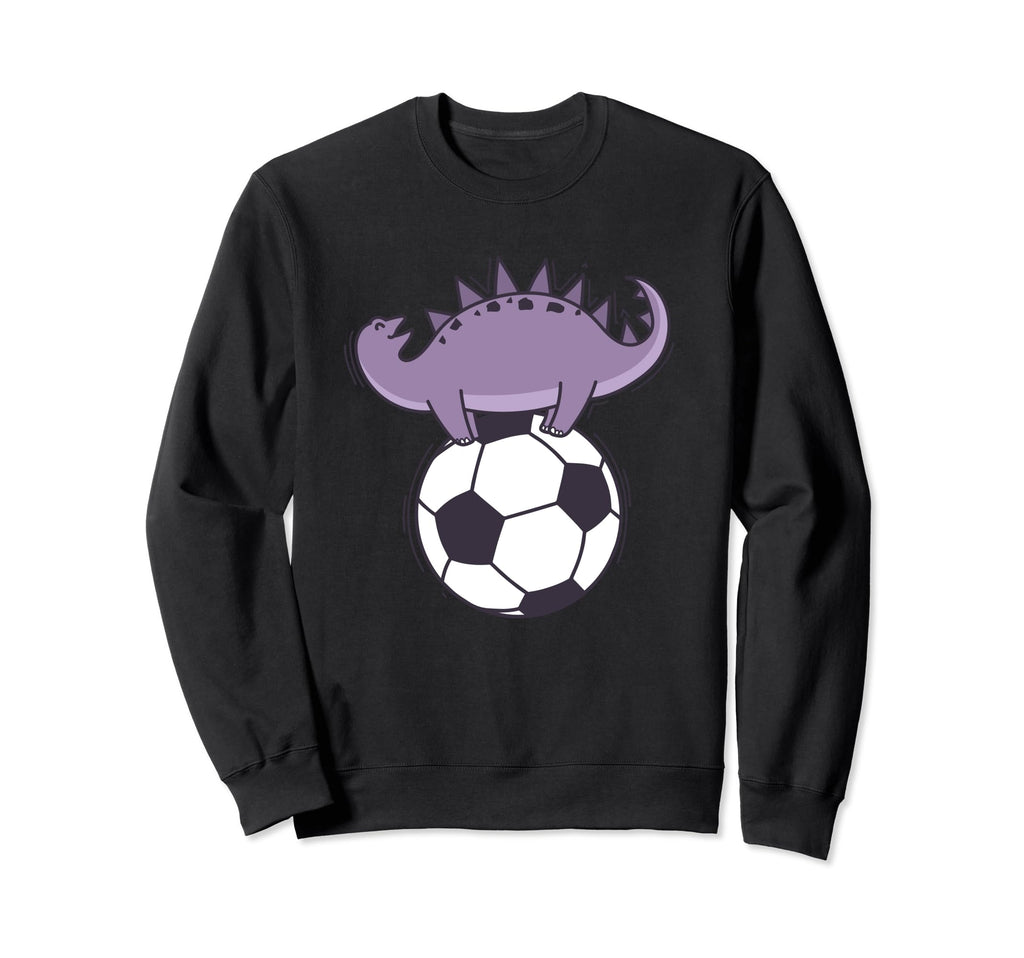 Dino Loves Soccer Dinosaur Sweatshirt - Casual Everyday Wear Men Women
