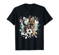 German Shepherd Dog Playing Soccer Funny T-Shirt - Graphic Print Men Women