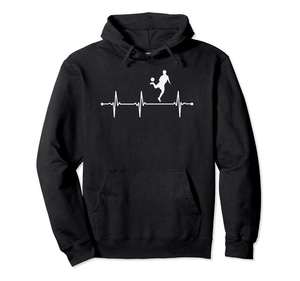 Soccer Player Heartbeat Soccer Ball Hoodie - Fun Novelty Design for Adults