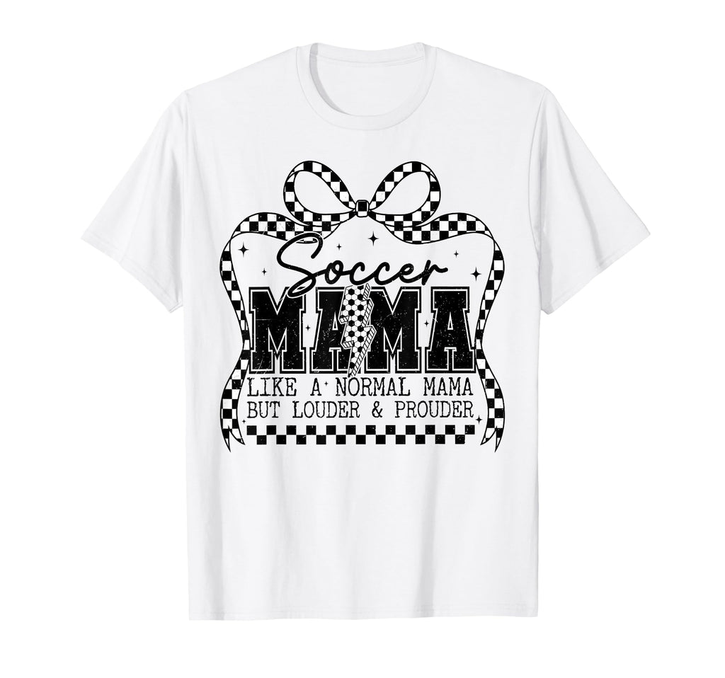 Soccer Mama Bow Game Day Coquette T-Shirt - Trendy Graphic for Adults