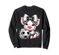 Pig Black White Soccer Coquette Sweatshirt - Custom Art Print for Adults