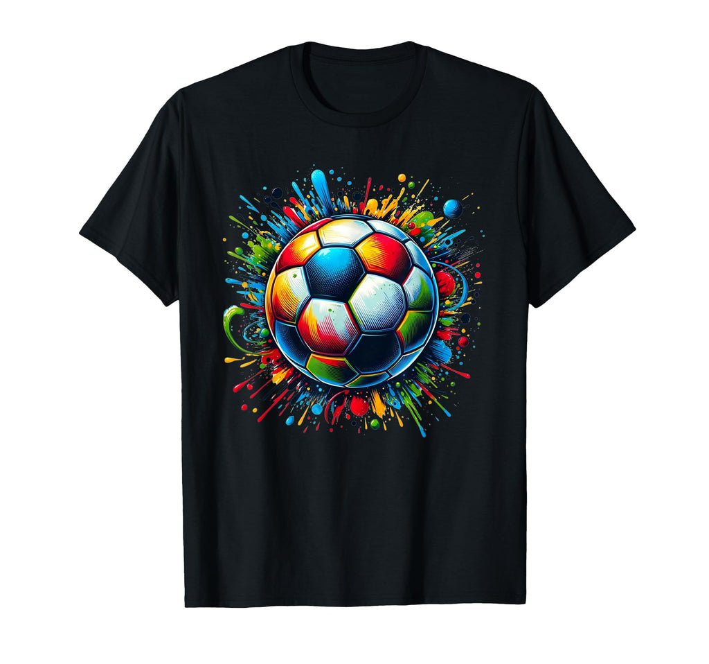 Soccer Ball Paint Splatter Soccer Player T-Shirt - Minimalist Print Unisex