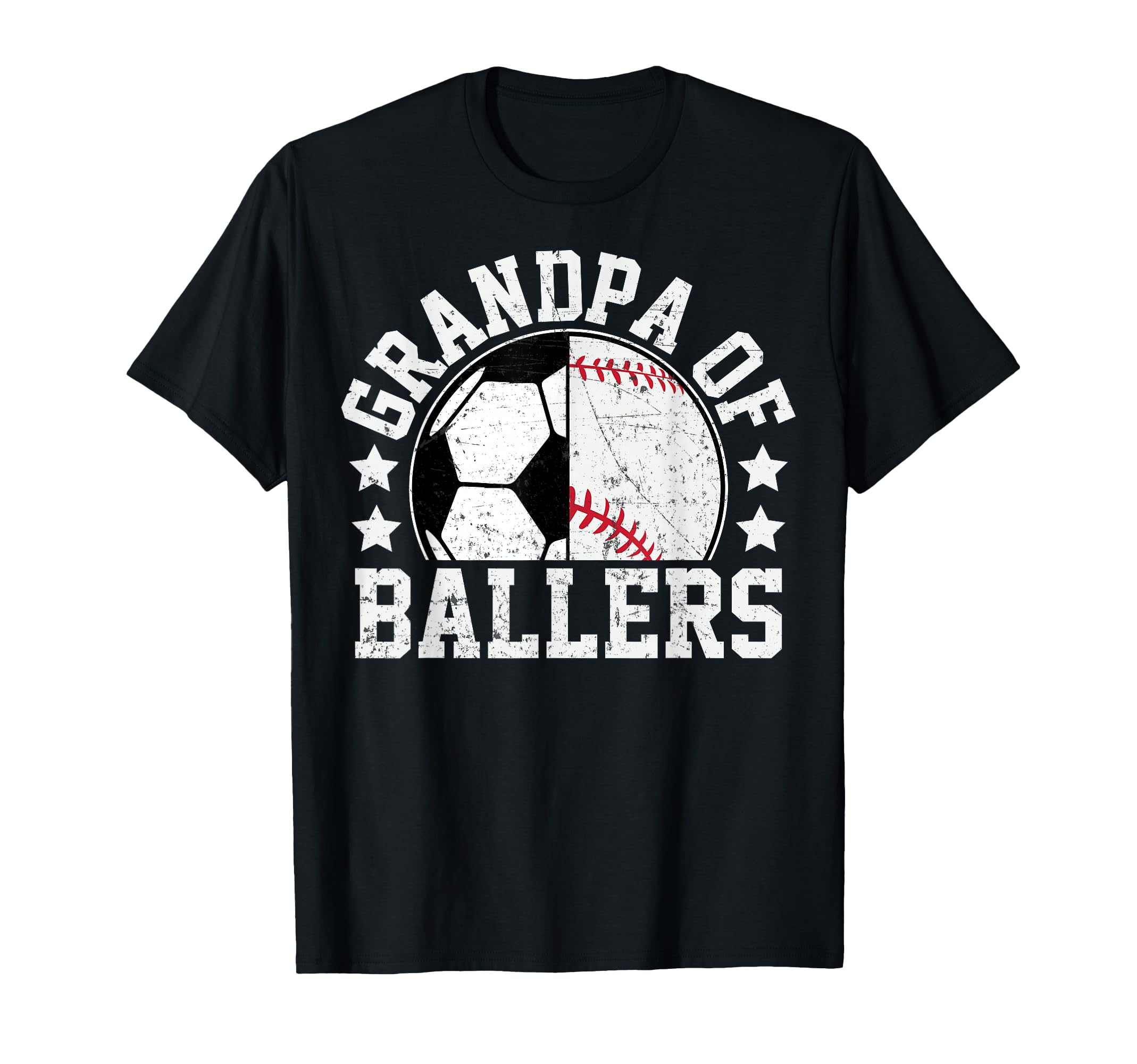 Grandpa Ballers Soccer Baseball T-Shirt - Casual Everyday Wear Men Women