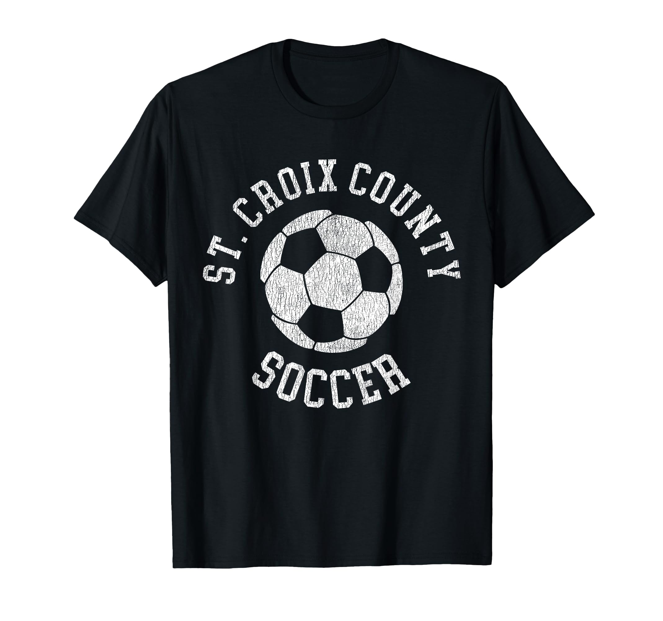 St Croix County Soccer Distressed 90S T-Shirt - Aesthetic Graphic Unisex