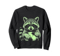 Soccer Fan Engraved Raccoon Sweatshirt - Minimalist Print for Adults