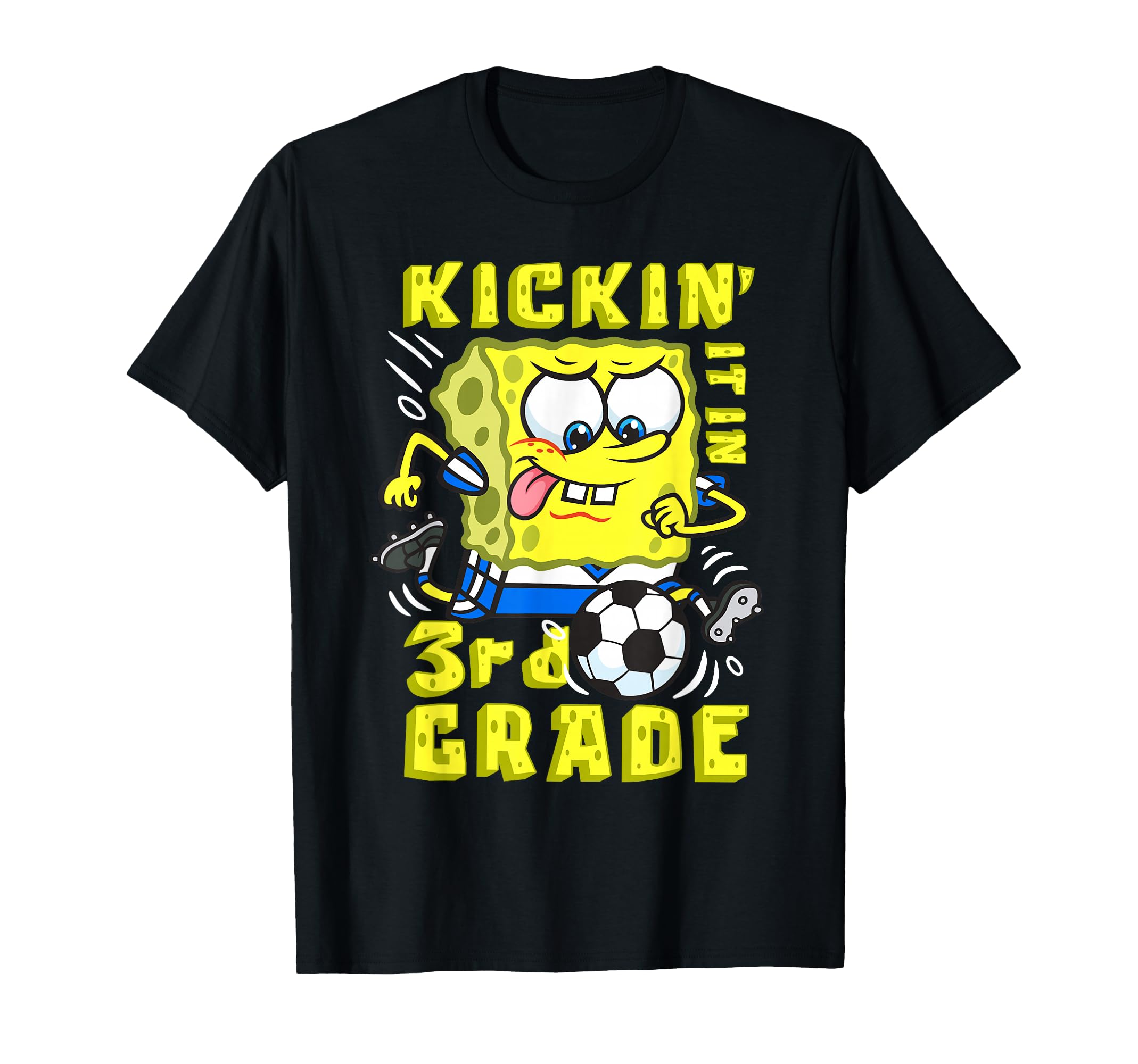 Spongebob Kickin It 3Rd Grade T-Shirt - Casual Everyday Wear for Adults