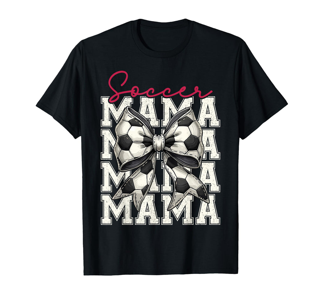 Soccer Mama Funny Coquette Bow Mom T-Shirt - Novelty Apparel for Adults