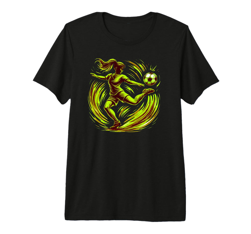 Womens Soccer Power Kick Forward T-Shirt - Fun Novelty Design Unisex