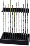 Leinuosen Hockey Stick Holder Wall Mounted and Vertical 2 in 1 Wooden Ice Hockey Rack Organizer Storage and Display Large Capacity Organizer Holds up to Sticks for Player Gifts