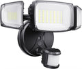 Olafus 80W Motion Sensor Outdoor Lights, 8000lm Hardwired Motion Flood Light Dusk to Dawn, IP65 Waterproof LED Security Floodlights, 6500K Motion Detector Lights for Outside, Black