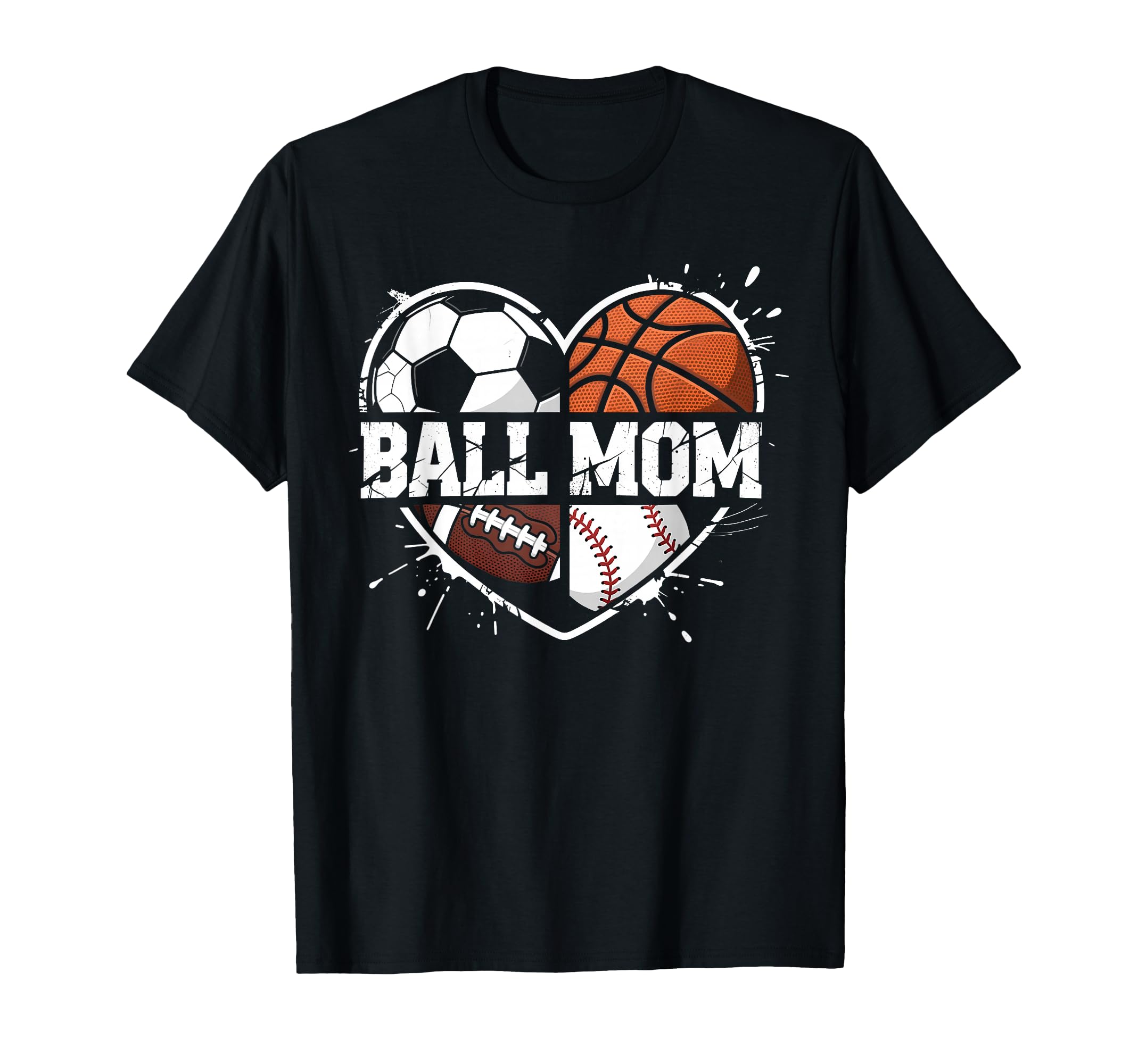Mom Both Heart Soccer Baseball Sports T-Shirt - Novelty Apparel Men Women