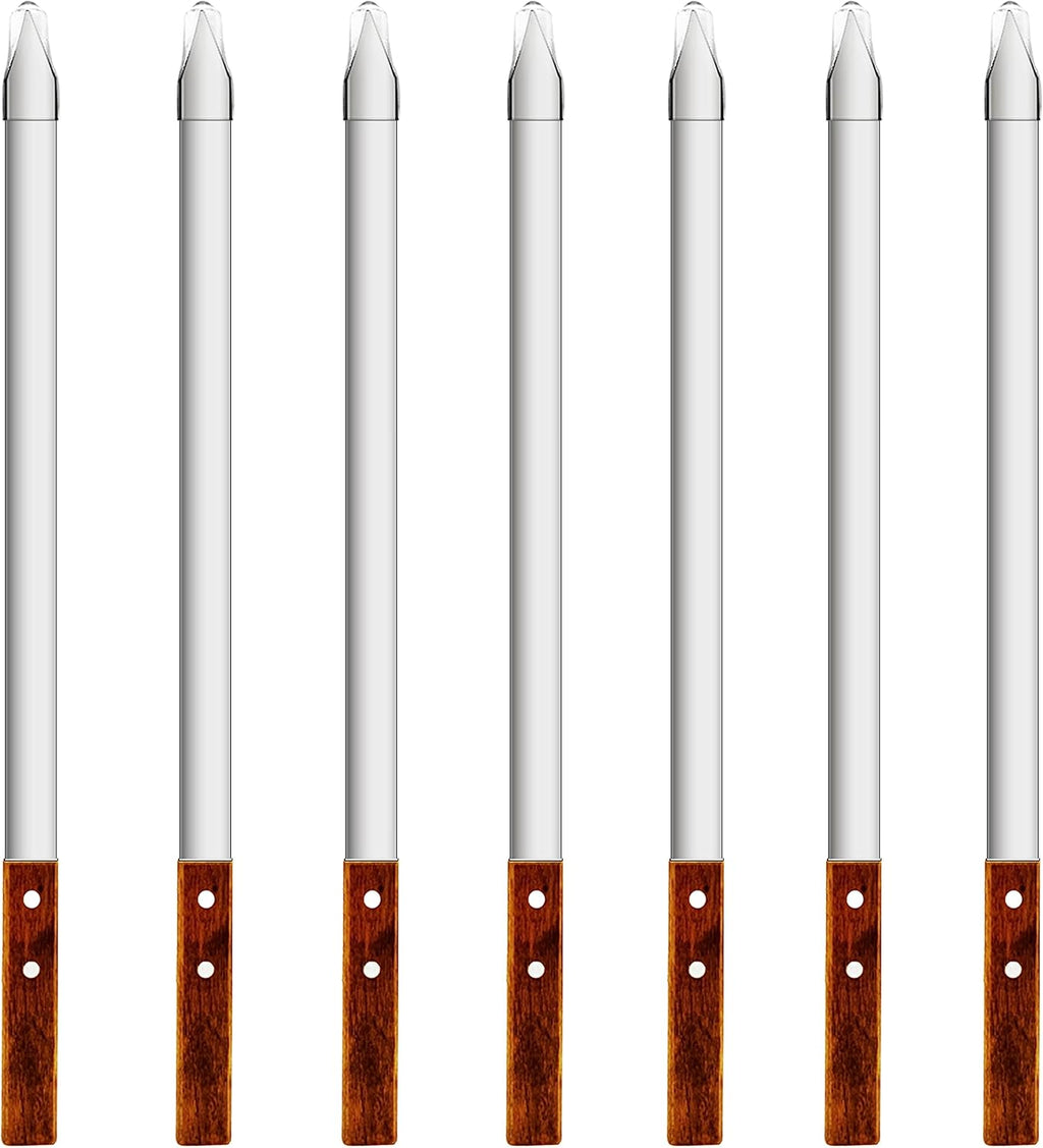 23.6 Inch Long Kabob Skewers,0.91Inch Wide Skewers for Kabobs,Metal Stainless Steel Skewers for Grilling,Extra Large Flat Kebab BBQ Skewers,Barbecue Kabob Sticks with Wood Handle,Set of 7 Kebob