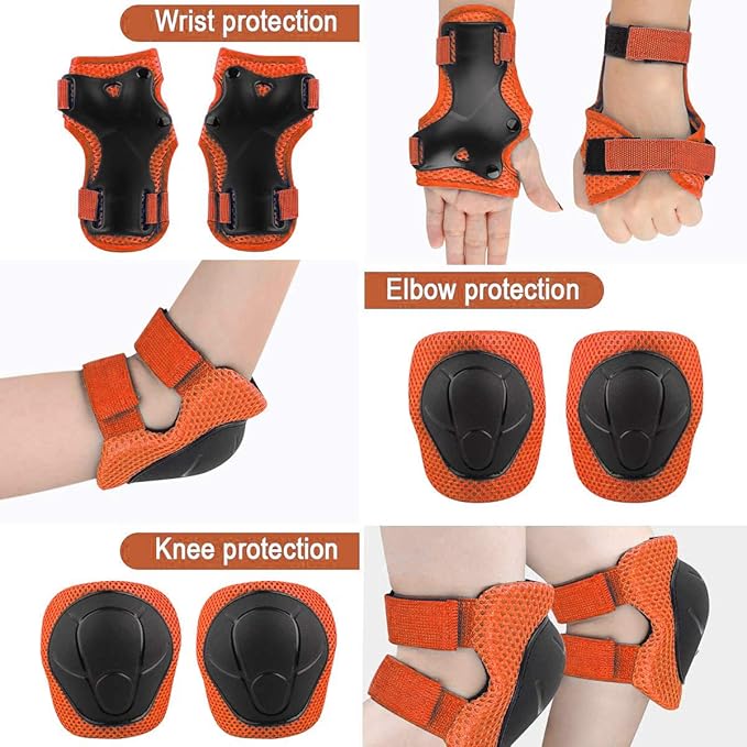 Adjustable Helmet for Ages 5-16 Kids Toddler Boys Girls Youth,Protective Gear with Elbow Knee Wrist Pads for Multi-Sports Skateboarding Bike Riding Scooter Inline skatings Longboard Roller Skate