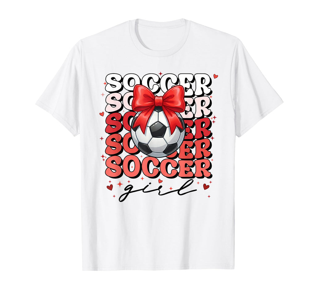 Soccer Coquette Bow Soccer T-Shirt - Fun Novelty Design for Adults